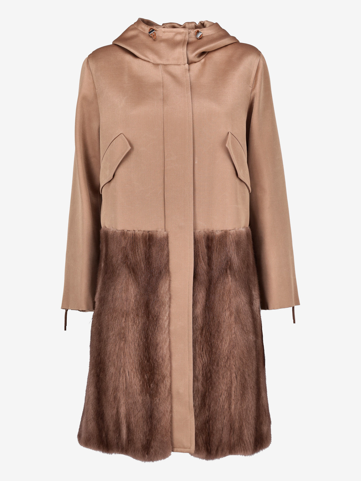 Max Mara Hooded Coat with Mink Fur Inserts CVM26.22.8  Max Mara 