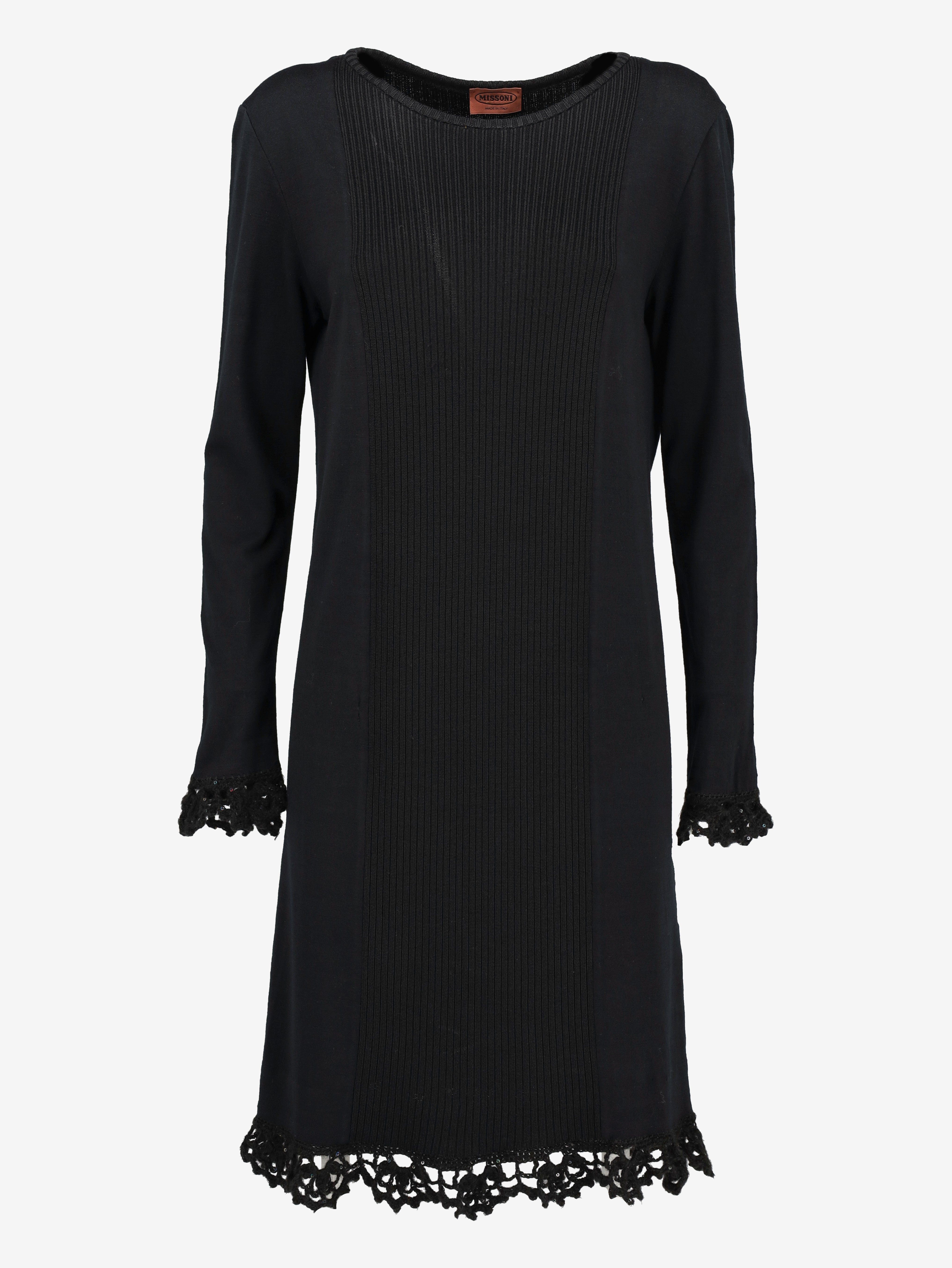 Missoni Wool Knitted Midi Dress with Crochet Details