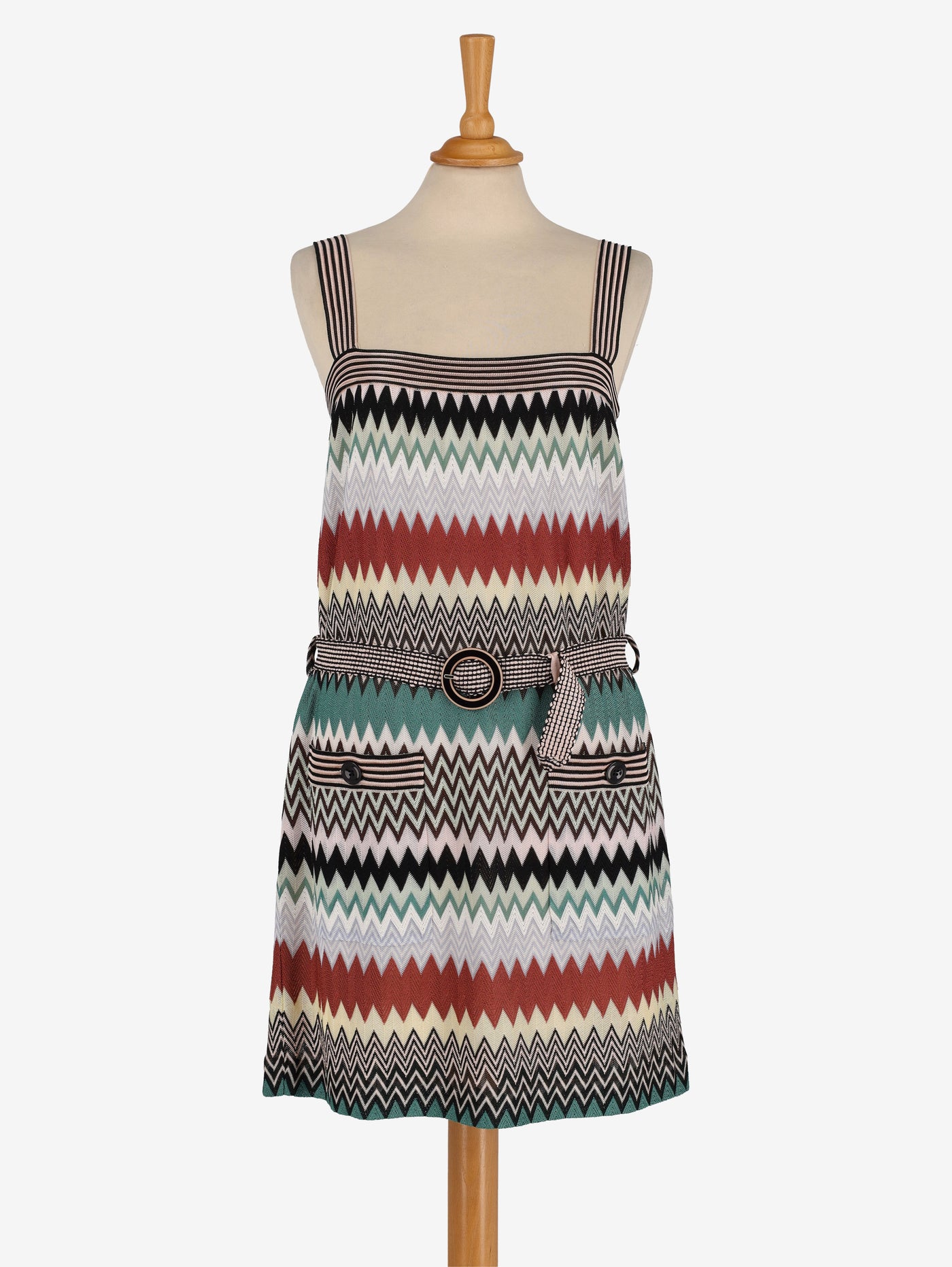 Missoni Knitted Mini Belted Dress - 80s