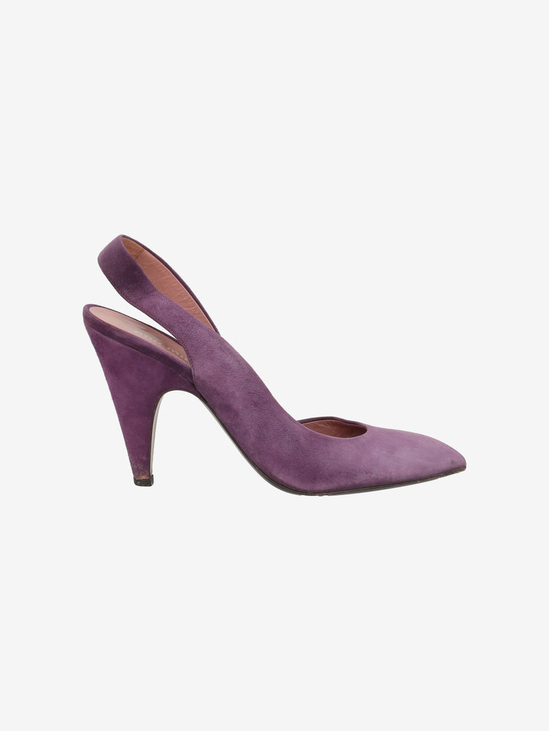 Miu Miu Purple Suede Pointed-Toe Heels W2926.48  Miu Miu 