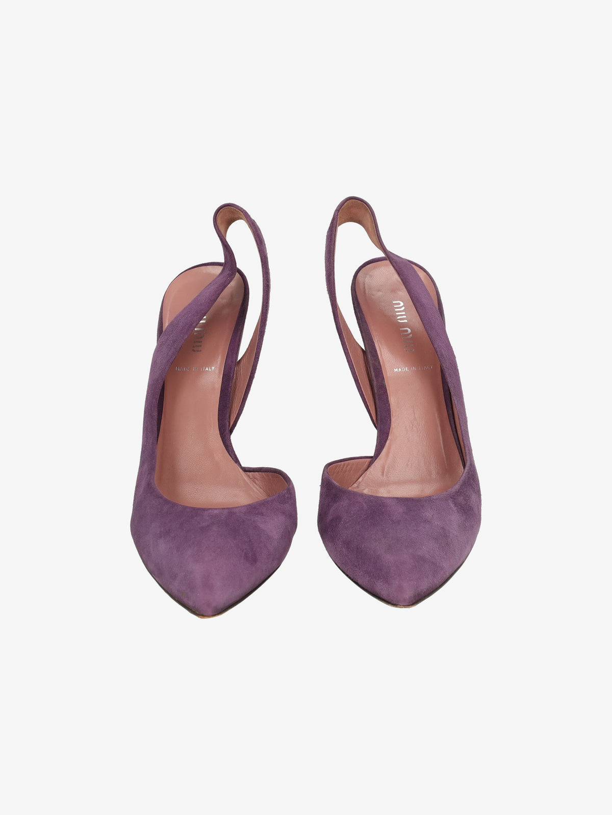 Miu Miu Purple Suede Pointed-Toe Heels W2926.48  Miu Miu 