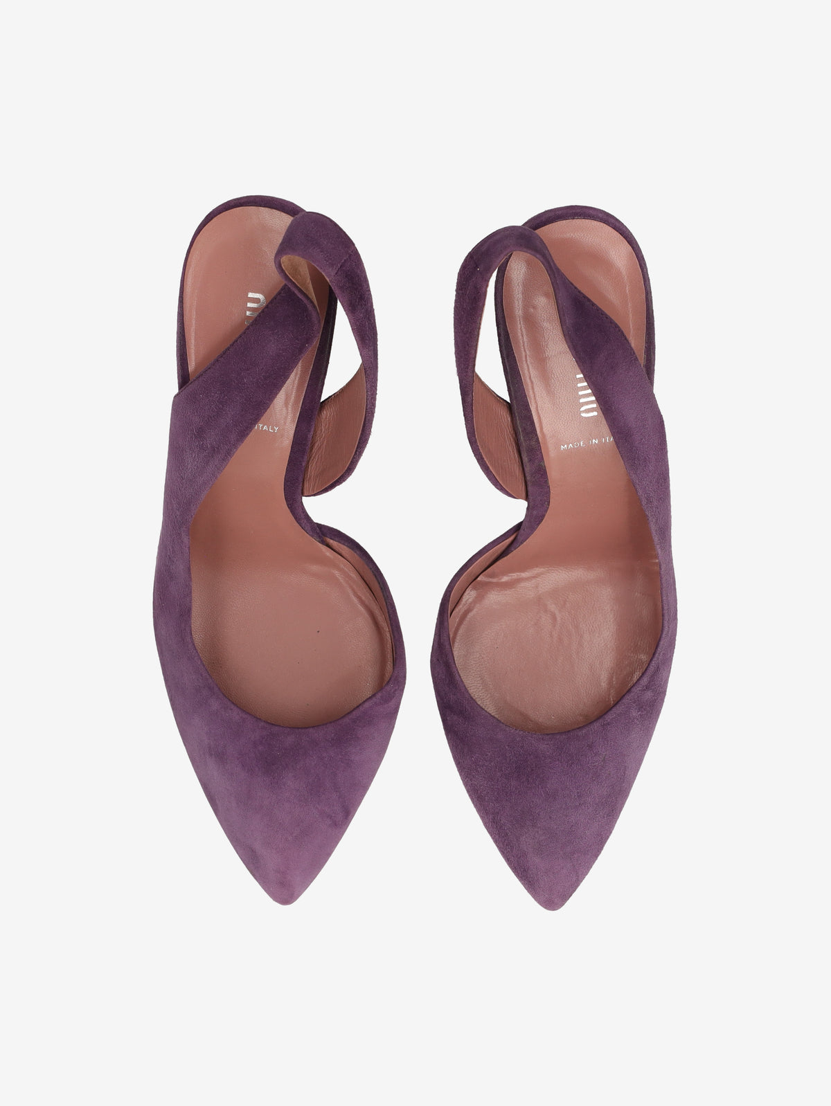 Miu Miu Purple Suede Pointed-Toe Heels W2926.48  Miu Miu 