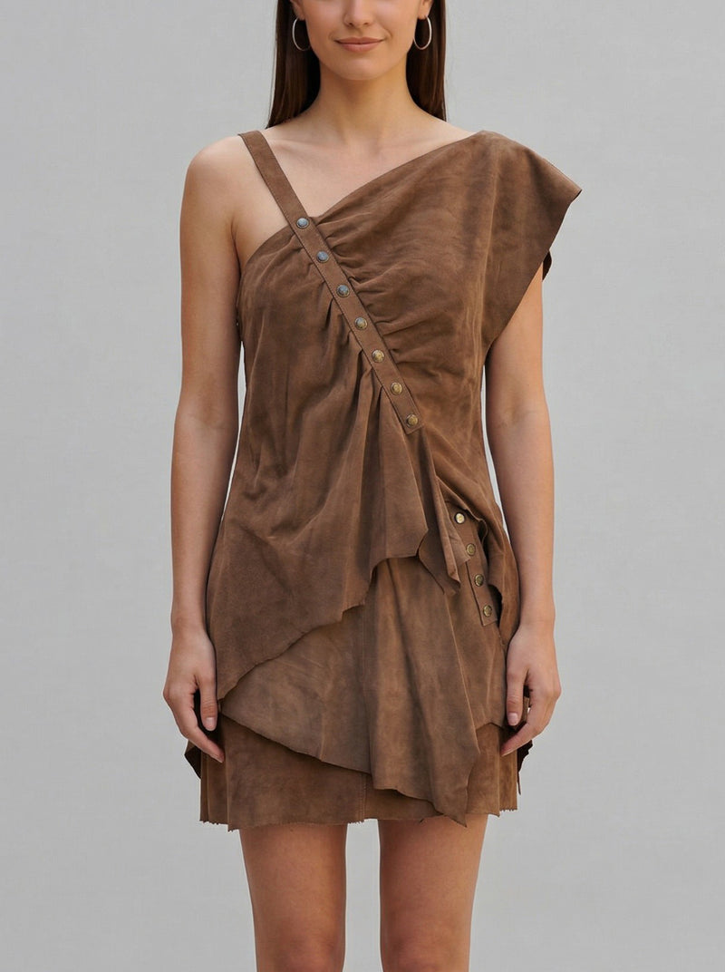 Issey Miyake Brown Suede Set DM10043112  Issey Miyake 