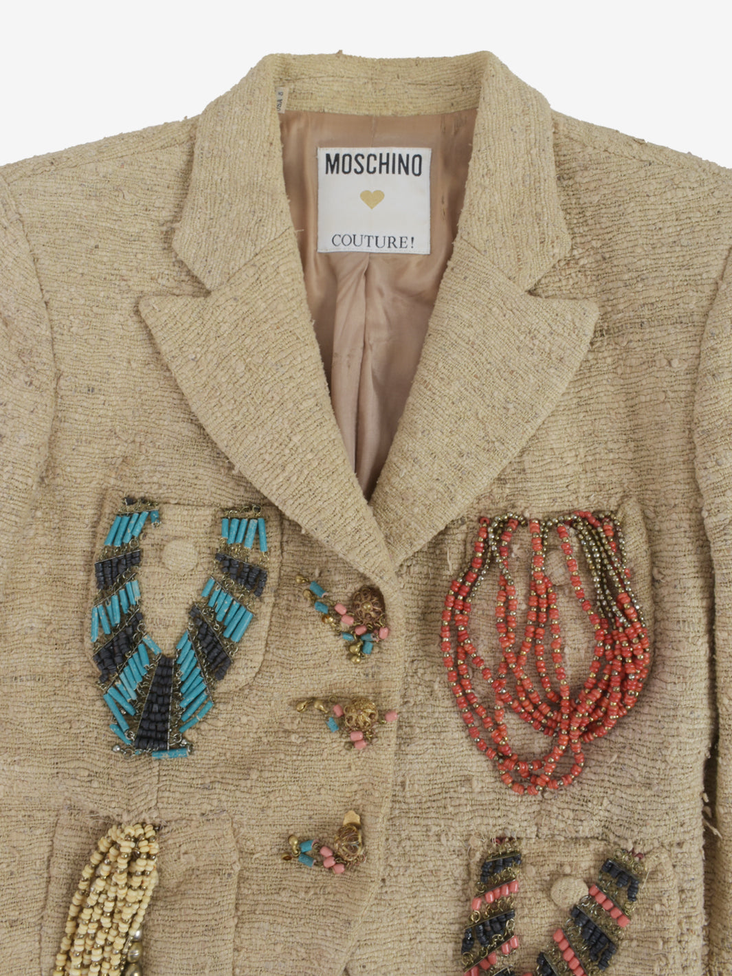 Blazer Moschino Couture con decorazioni di pendenti - anni '90