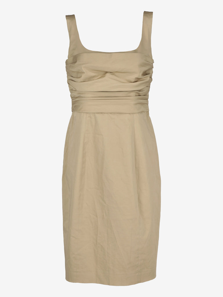 Moschino Cheap and Chic Beige Cotton Midi Dress W191026.27  Moschino 