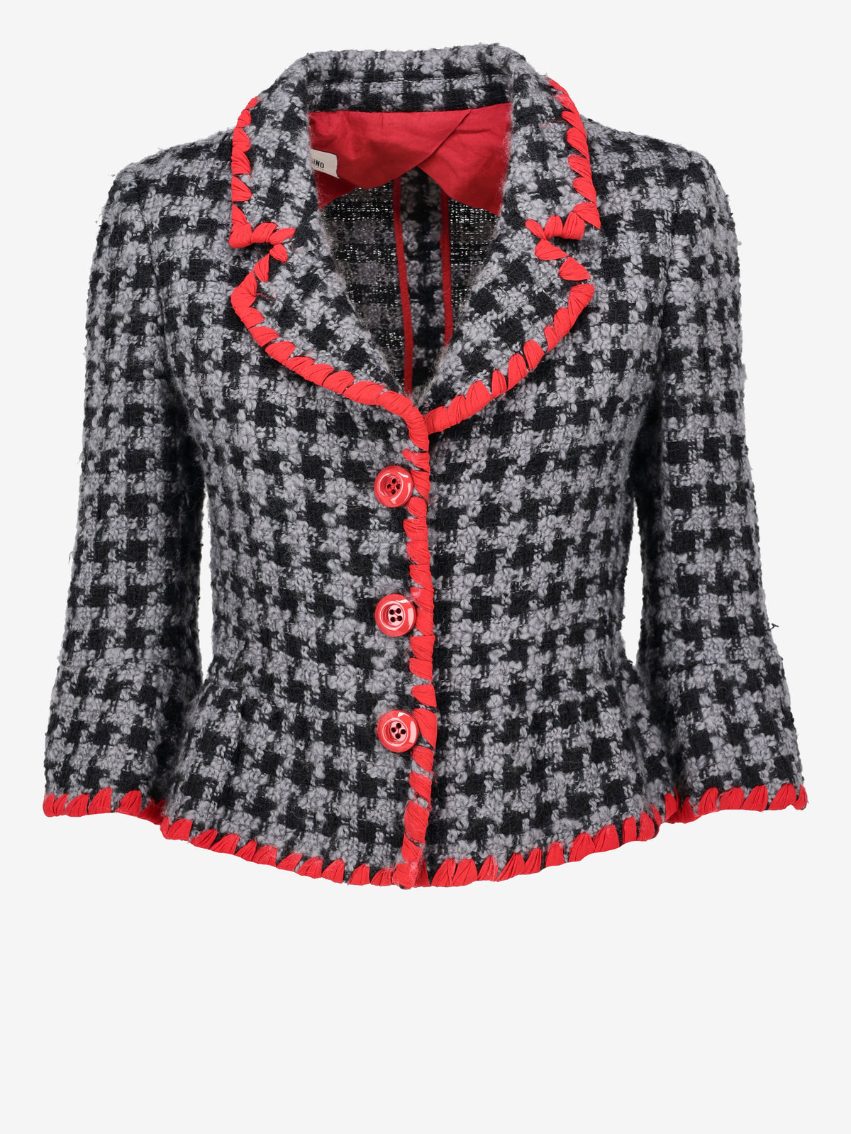 Moschino Cheap and Chic Cropped Wool-Blend Check Jacket W191026.28  Moschino 