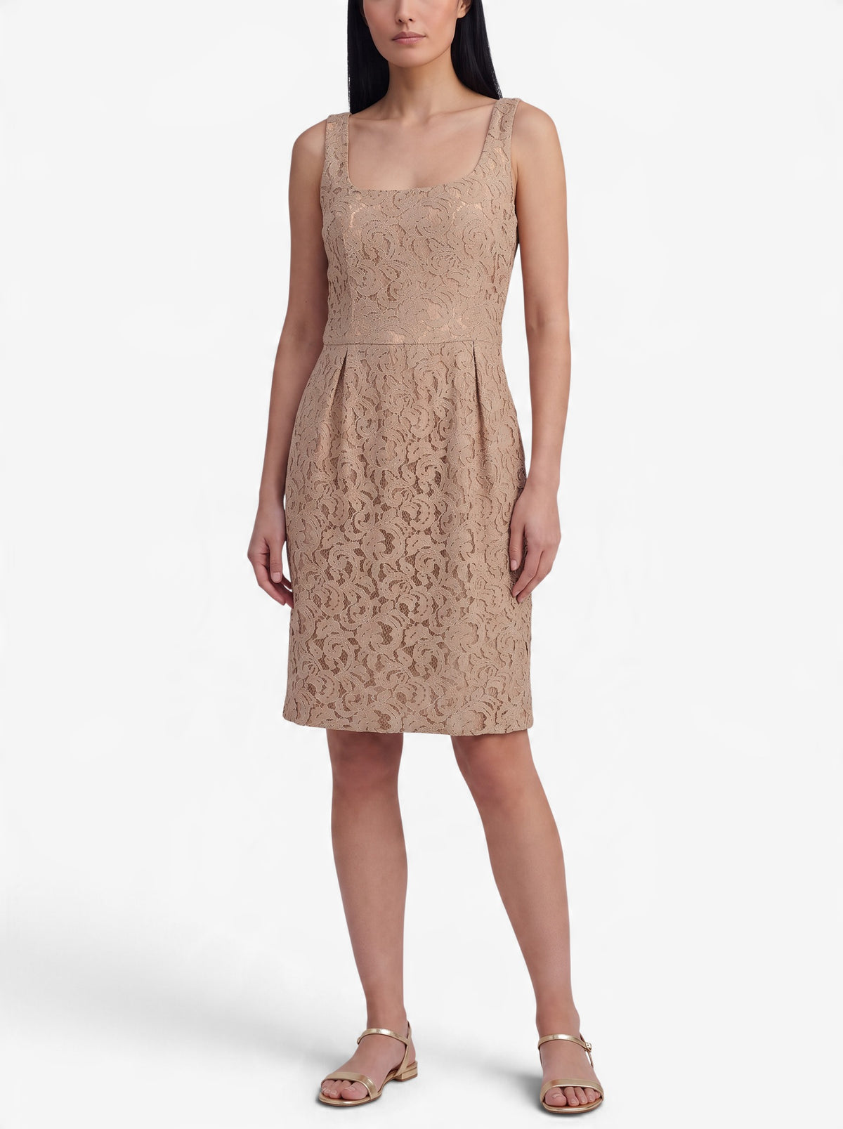 Moschino Cheap and Chic Beige Floral Lace Midi Dress W191026.30  Moschino 