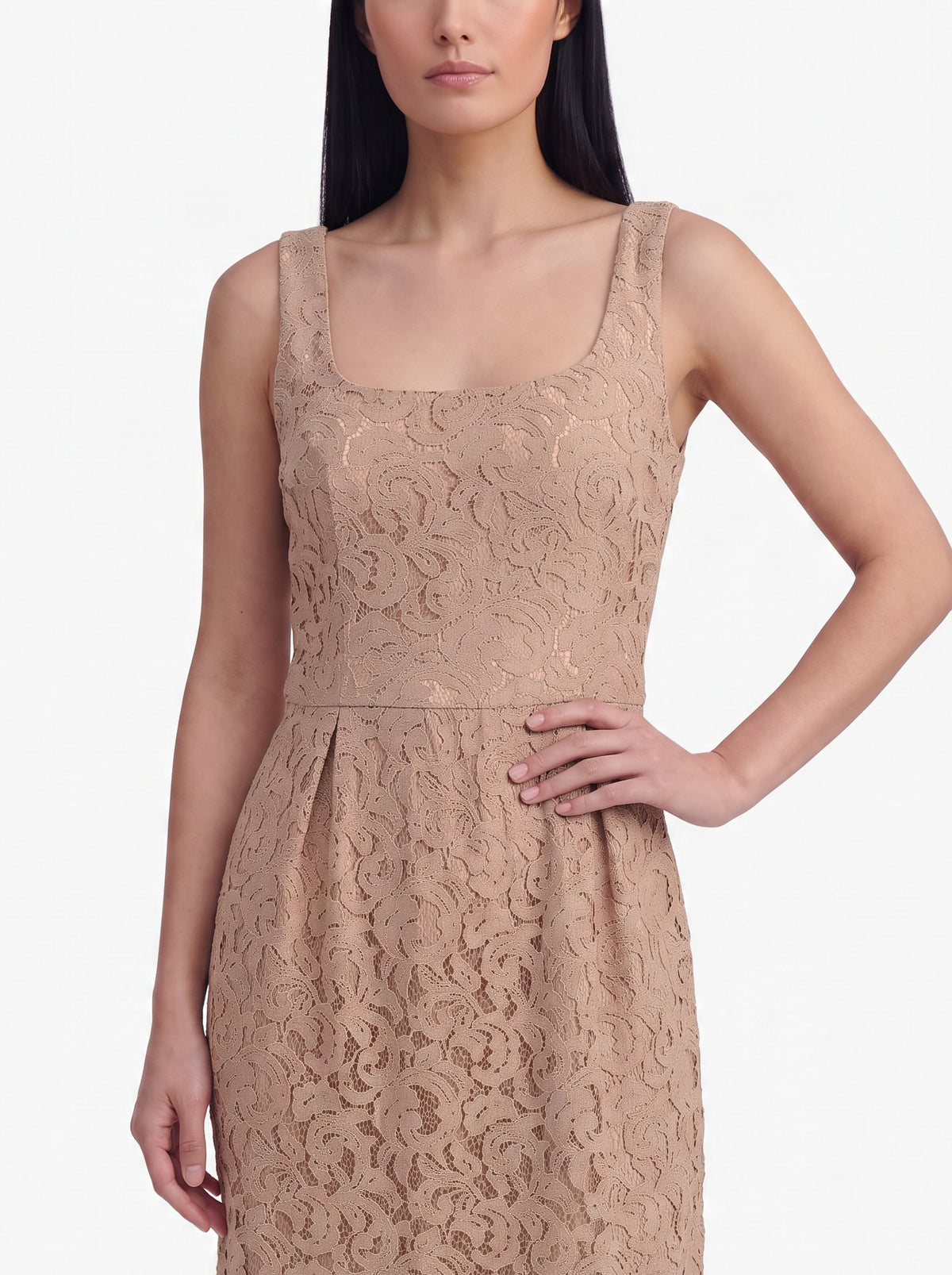 Moschino Cheap and Chic Beige Floral Lace Midi Dress W191026.30  Moschino 