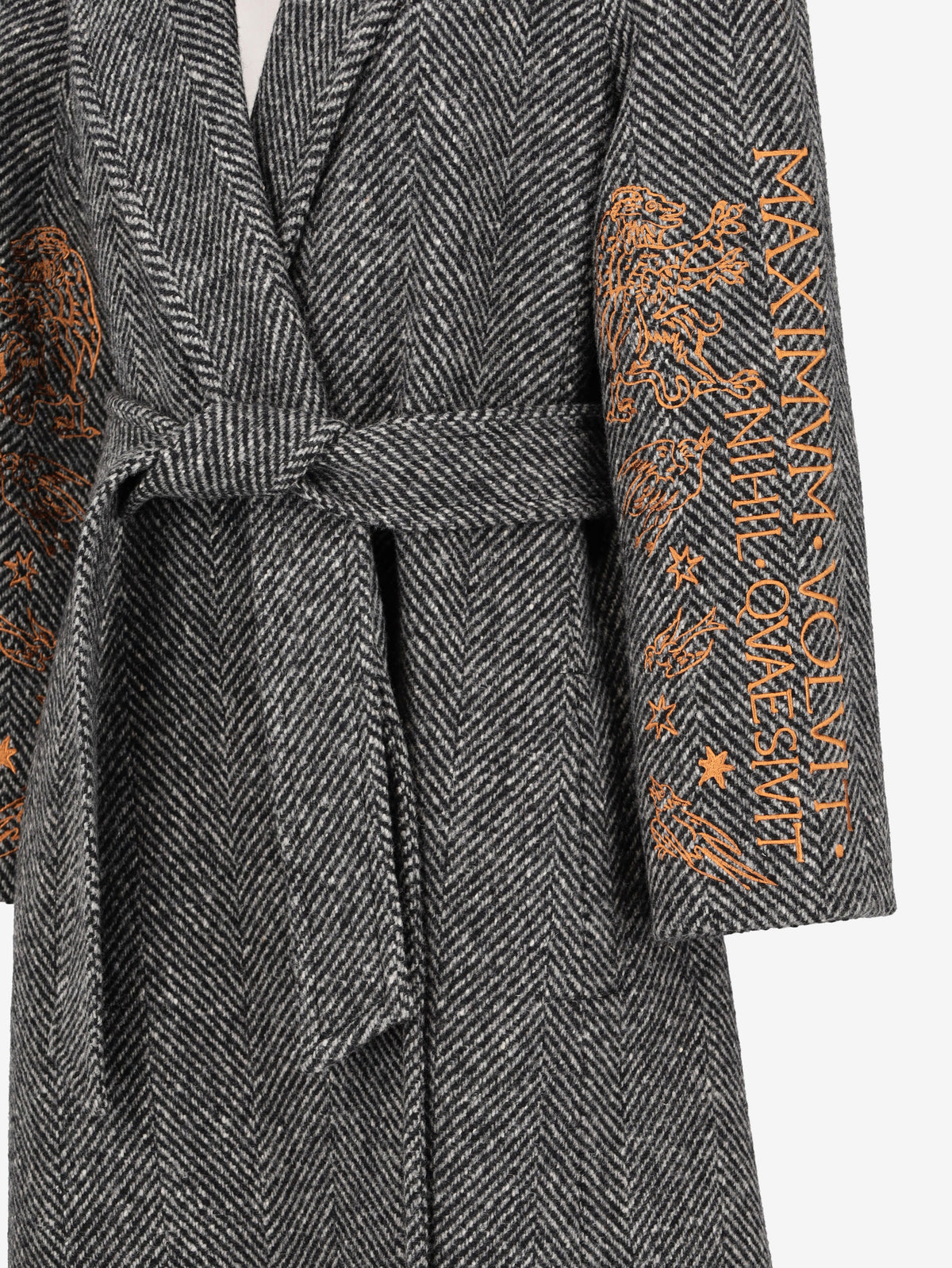 Moschino Embroidered Wool Belted Coat CVM26.22.56  Moschino Couture 