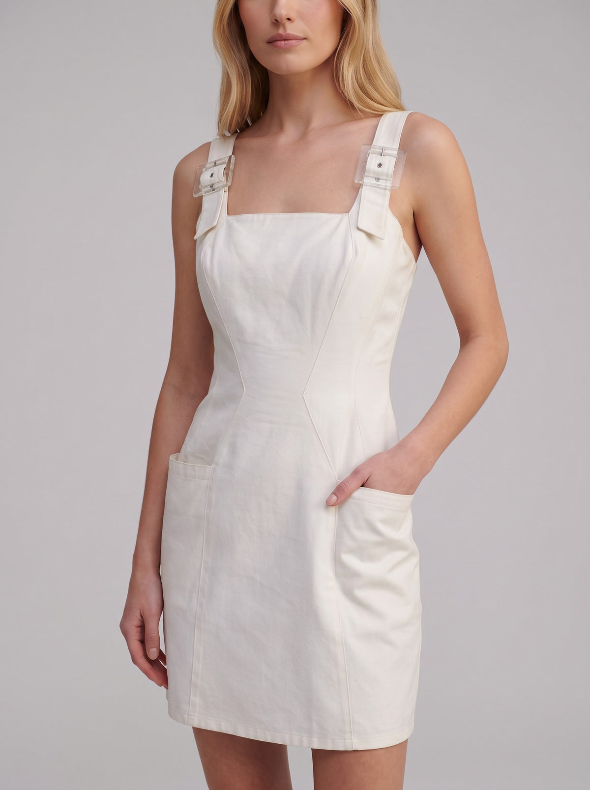 Mugler Vintage White Geometric Cotton Mini Dress W140926.2  Mugler 