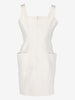 Mugler Vintage White Geometric Cotton Mini Dress W140926.2  Mugler 