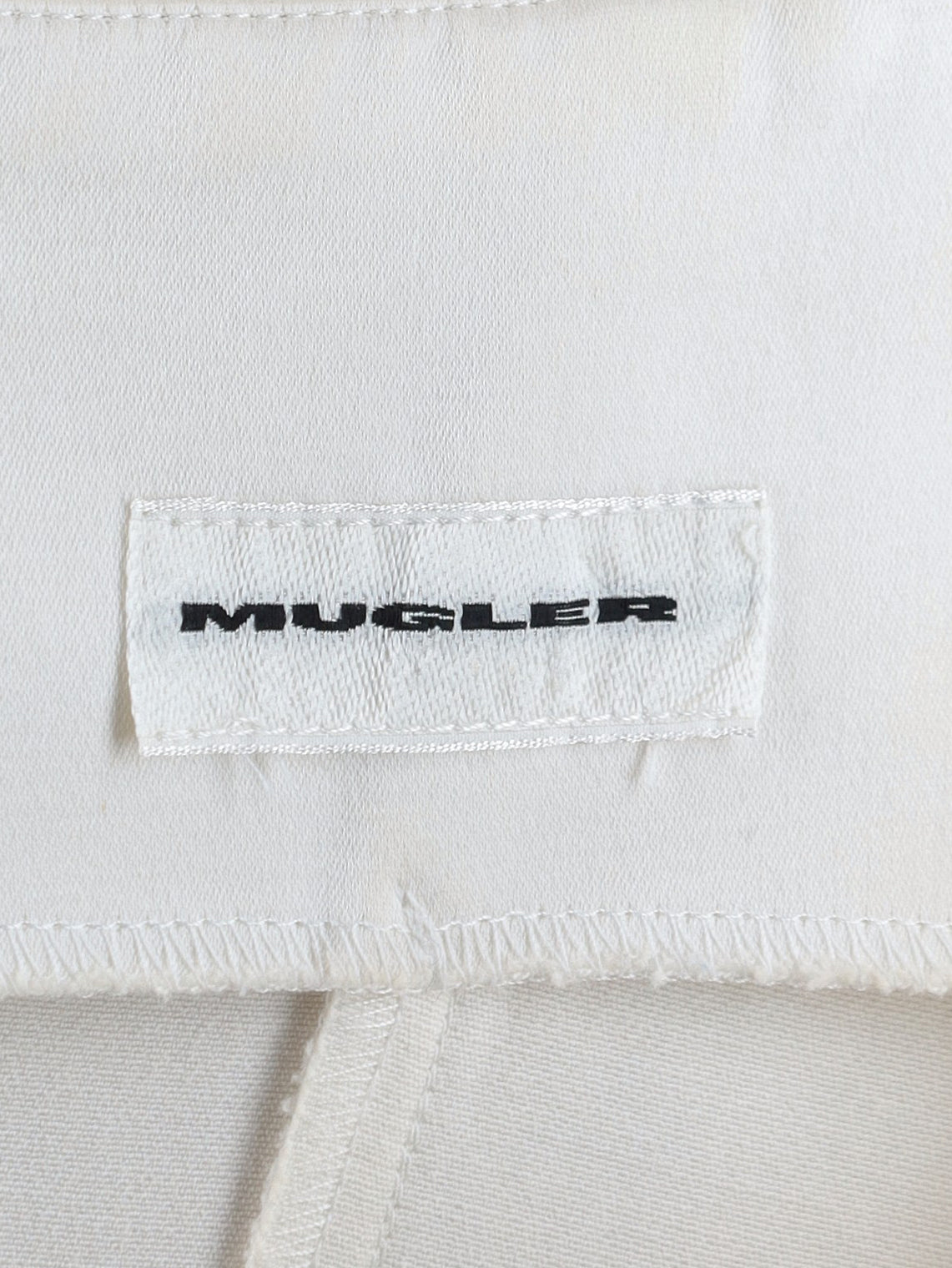 Mugler Vintage White Geometric Cotton Mini Dress W140926.2  Mugler 
