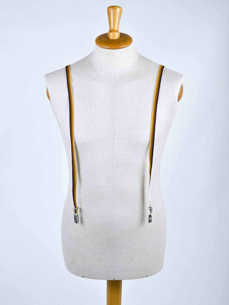 1970s striped thin suspenders in shades of brown W22030635  Vintage 