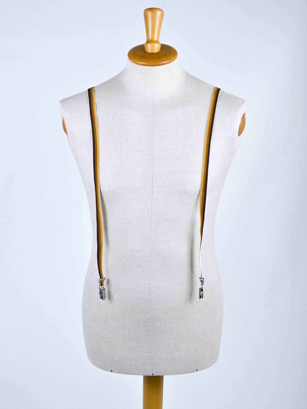1970s striped thin suspenders in shades of brown W22030635  Vintage 