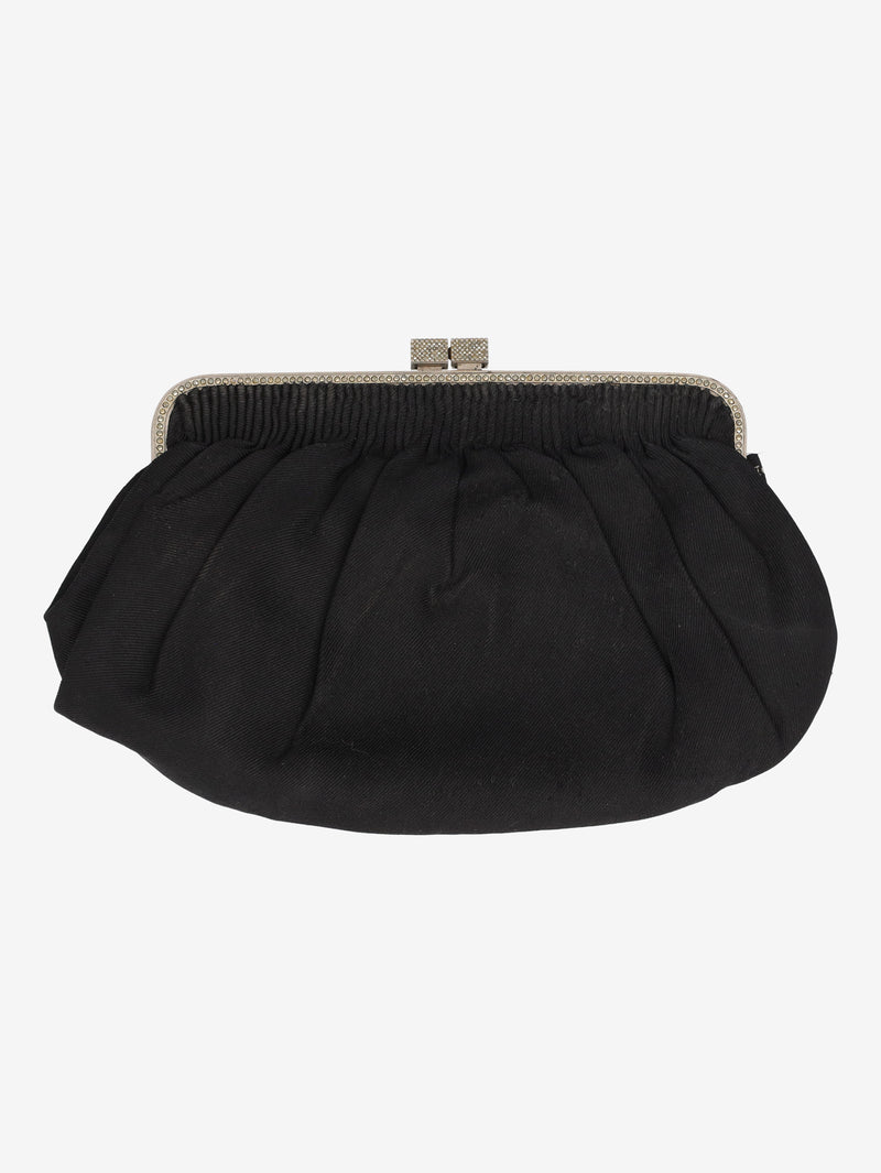 Pirovano Black Cotton Evening Clutch W150626.37  Vintage 