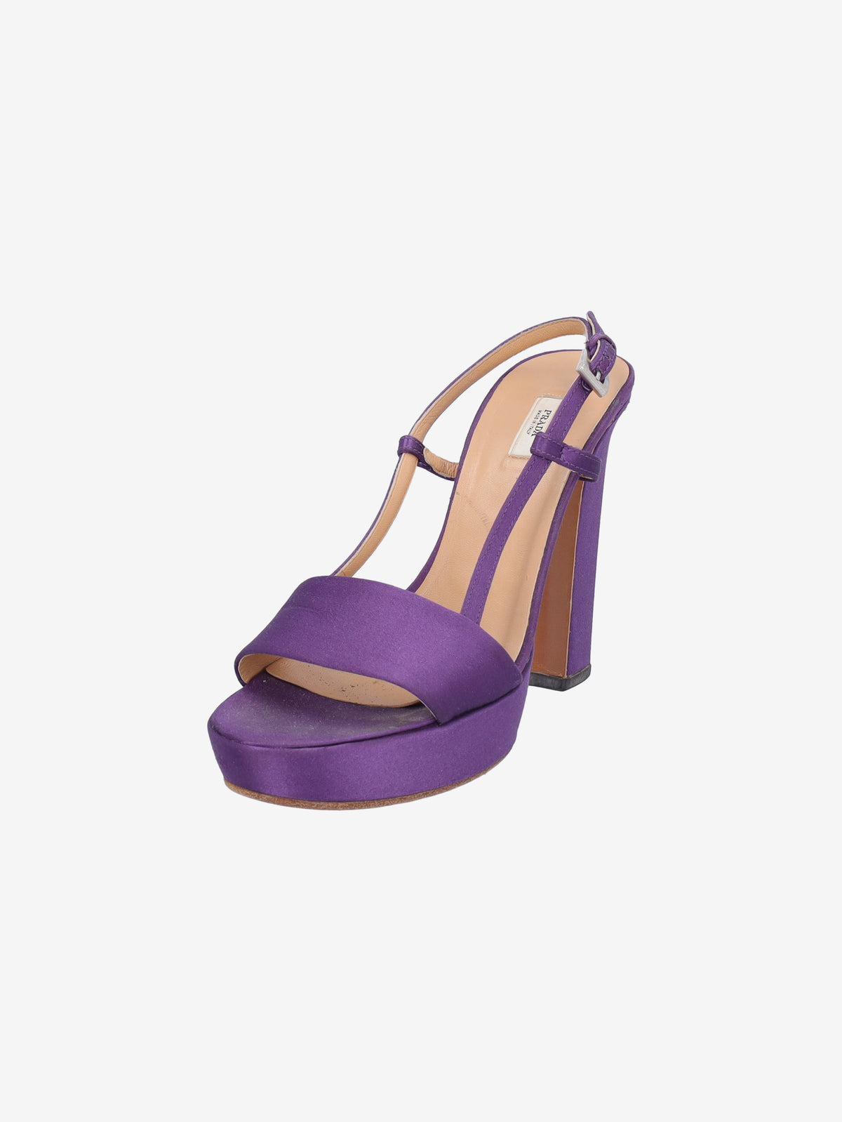 Prada Purple Satin Platform Sandals W191026.1  Prada 