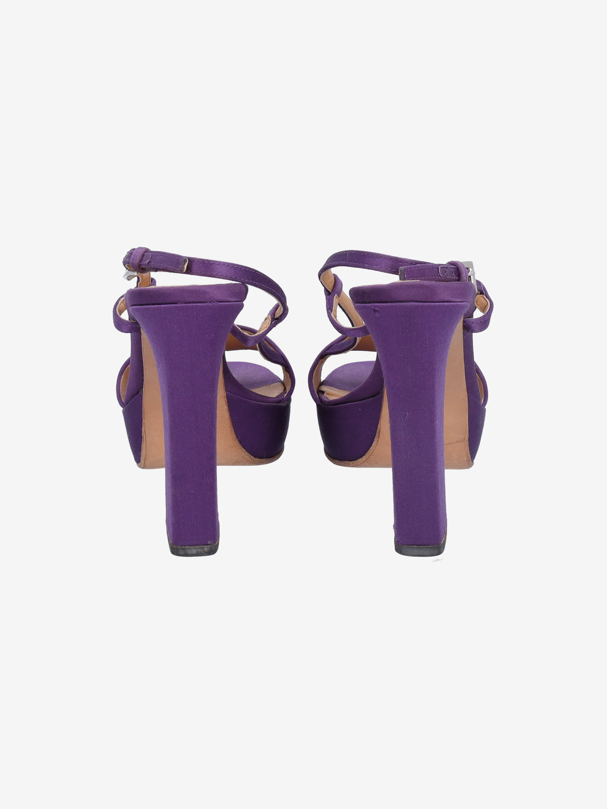 Prada Purple Satin Platform Sandals W191026.1  Prada 