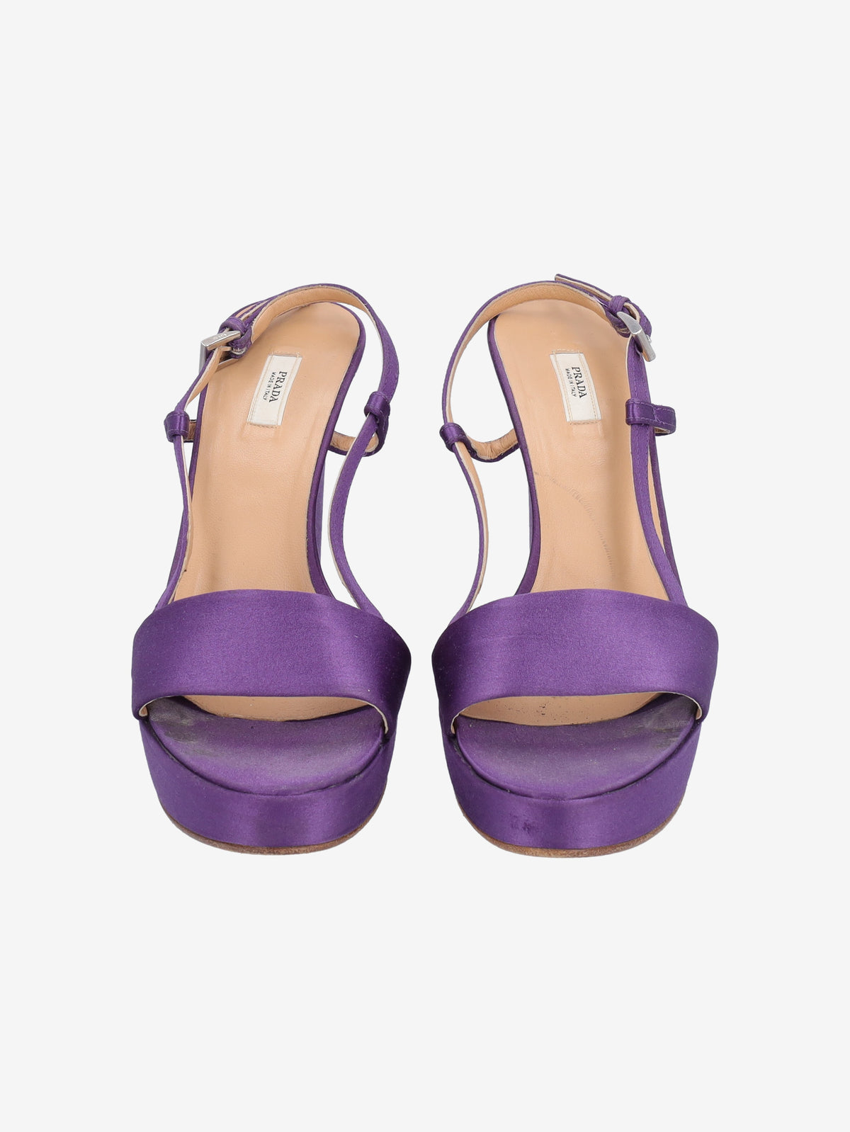 Prada Purple Satin Platform Sandals W191026.1  Prada 