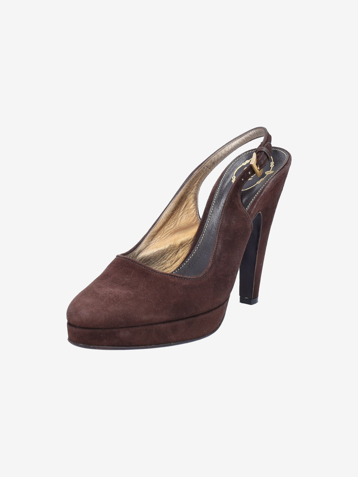 Prada Brown Suede Slingback Heels W191026.3  Prada 
