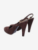 Prada Brown Suede Slingback Heels W191026.3  Prada 