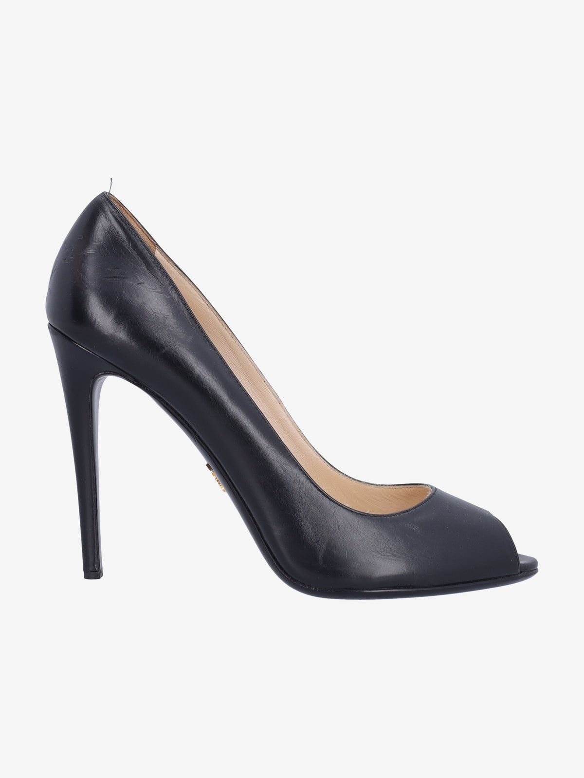 Prada Classic Black Leather Peep-Toe Pumps W191026.4  Prada 