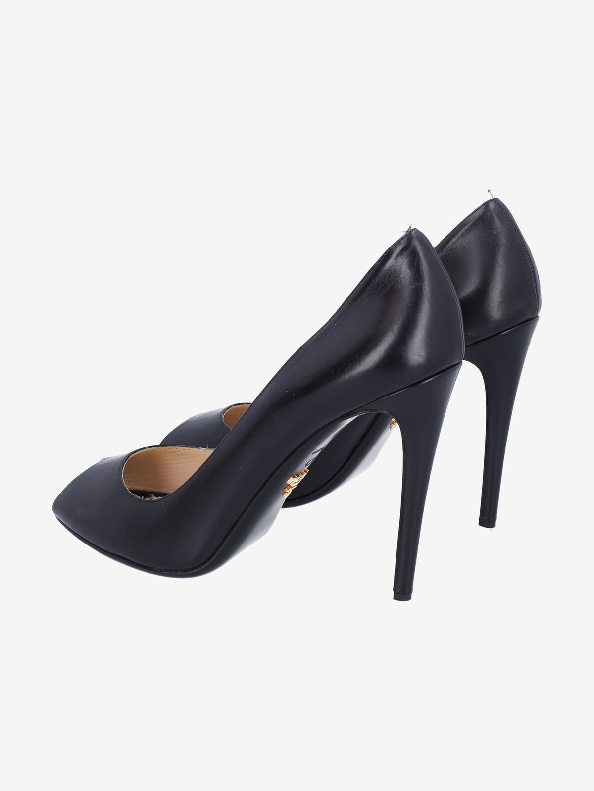 Prada Classic Black Leather Peep-Toe Pumps W191026.4  Prada 