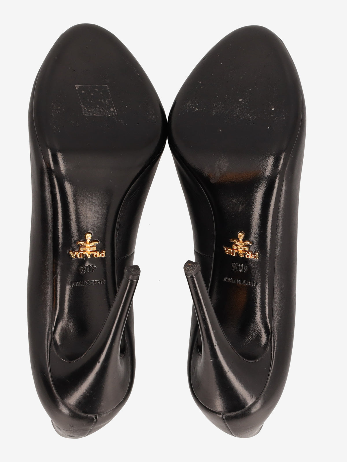 Prada Classic Black Leather Peep-Toe Pumps W191026.4  Prada 