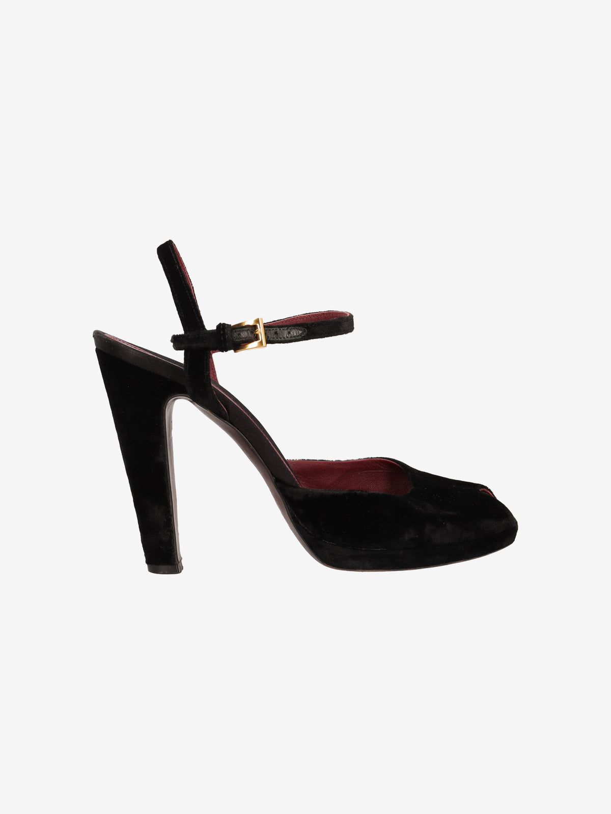 Prada Black Velvet-Effect Heeled Shoes W2926.44  Prada 