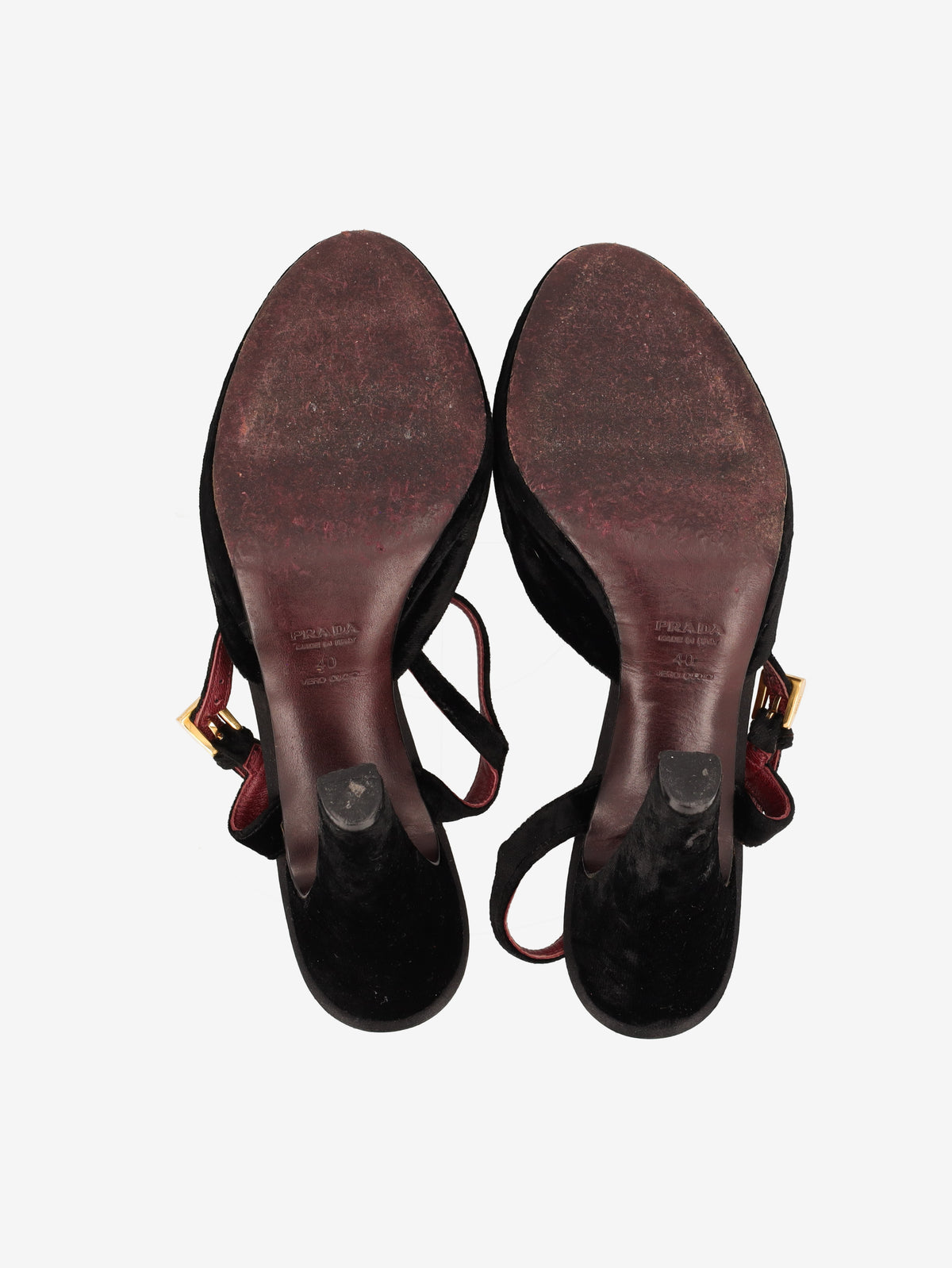 Prada Black Velvet-Effect Heeled Shoes W2926.44  Prada 