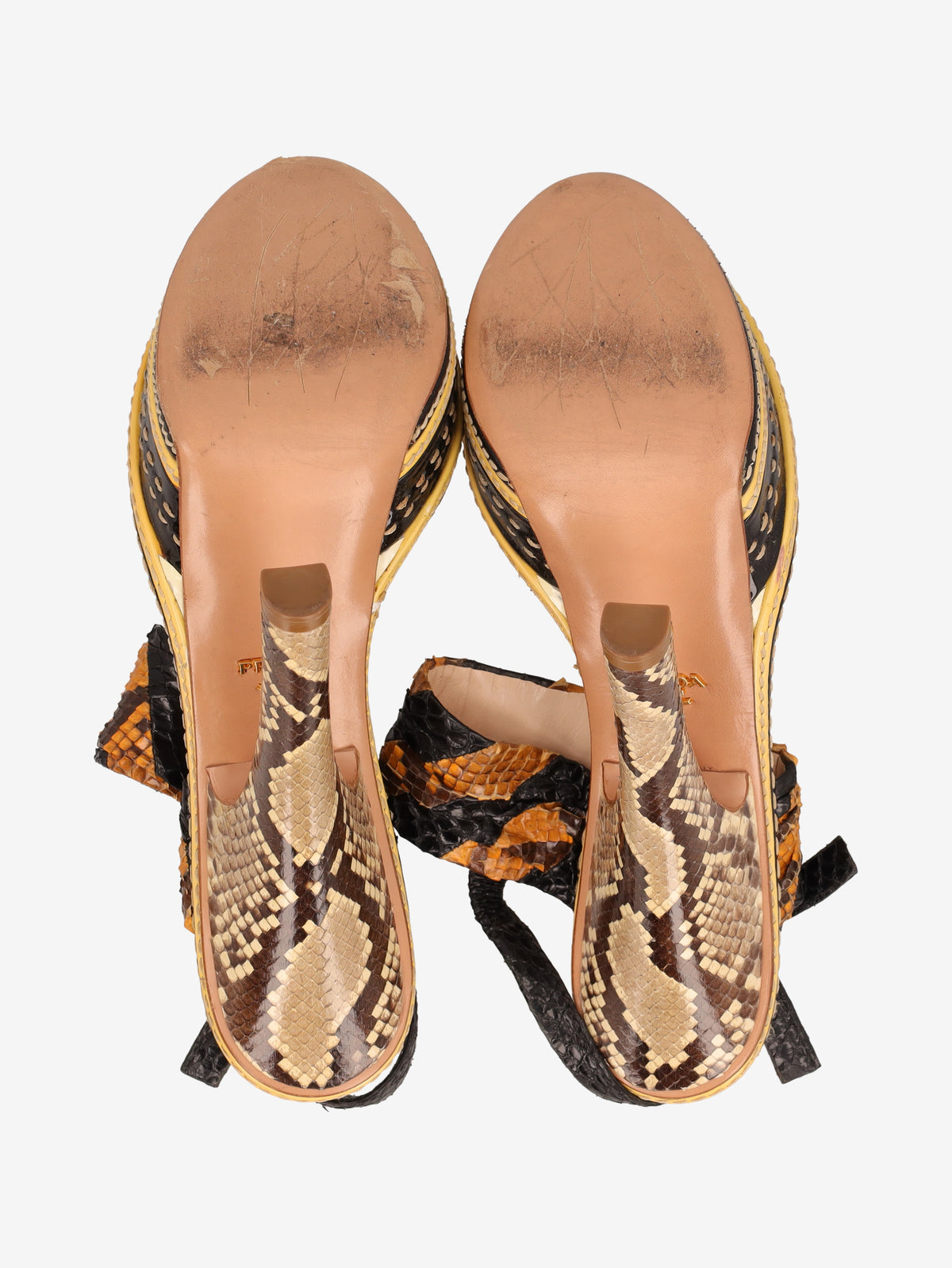 Prada Spring/Summer 2009 Runway Patchwork Python Platform Sandals W2926.46  Prada 