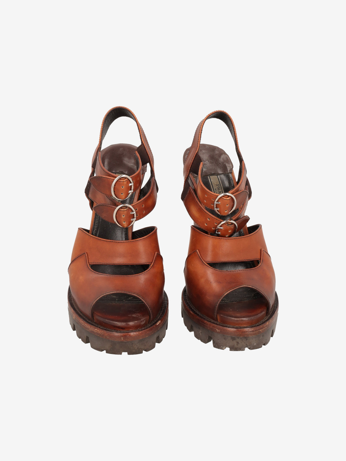 Prada FW2013 Distressed Leather High-Heel Sandals W6826.11  Prada 