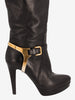 Prada 2000s Leather Knee-High Boots with Gold Detail W6826.9  Prada 