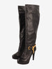 Prada 2000s Leather Knee-High Boots with Gold Detail W6826.9  Prada 