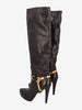 Prada 2000s Leather Knee-High Boots with Gold Detail W6826.9  Prada 