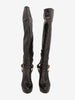 Prada 2000s Leather Knee-High Boots with Gold Detail W6826.9  Prada 