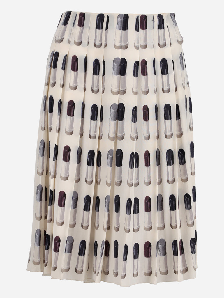 Prada Lipstick Print Midi Skirt - 00s