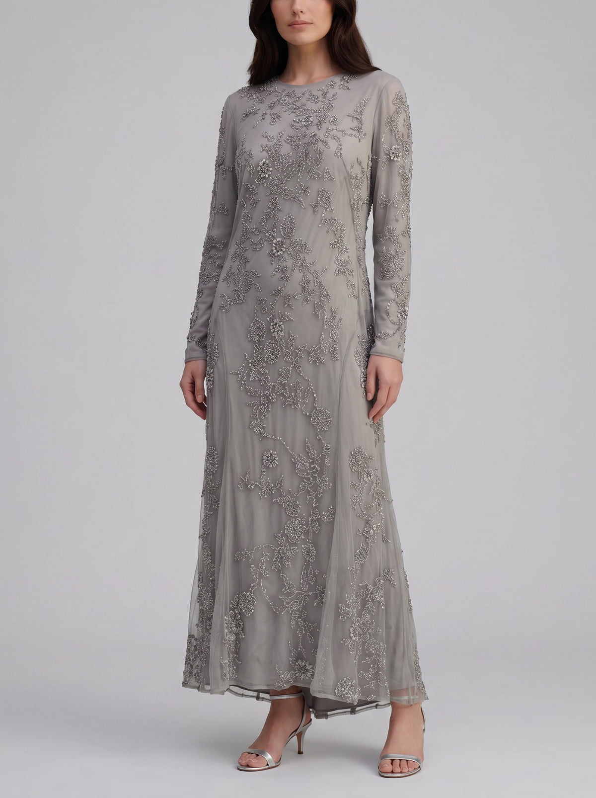Ralph Lauren Embroidered Tulle & Silk Evening Gown CVM26.22.58  Ralph Lauren 