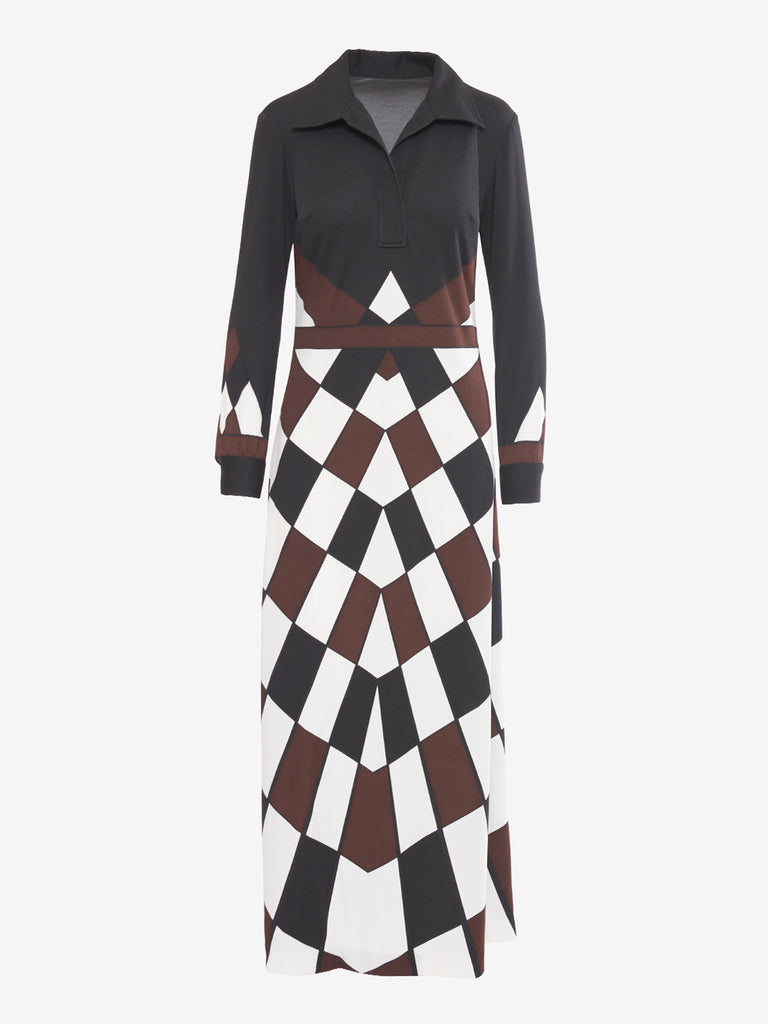 Roberta Di Camerino Rhombus Print Dress