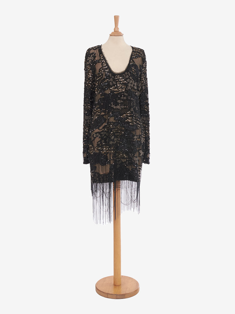 Roberto Cavalli Embroidered Silk Dress with Appliqués W230328.12  Roberto Cavalli 