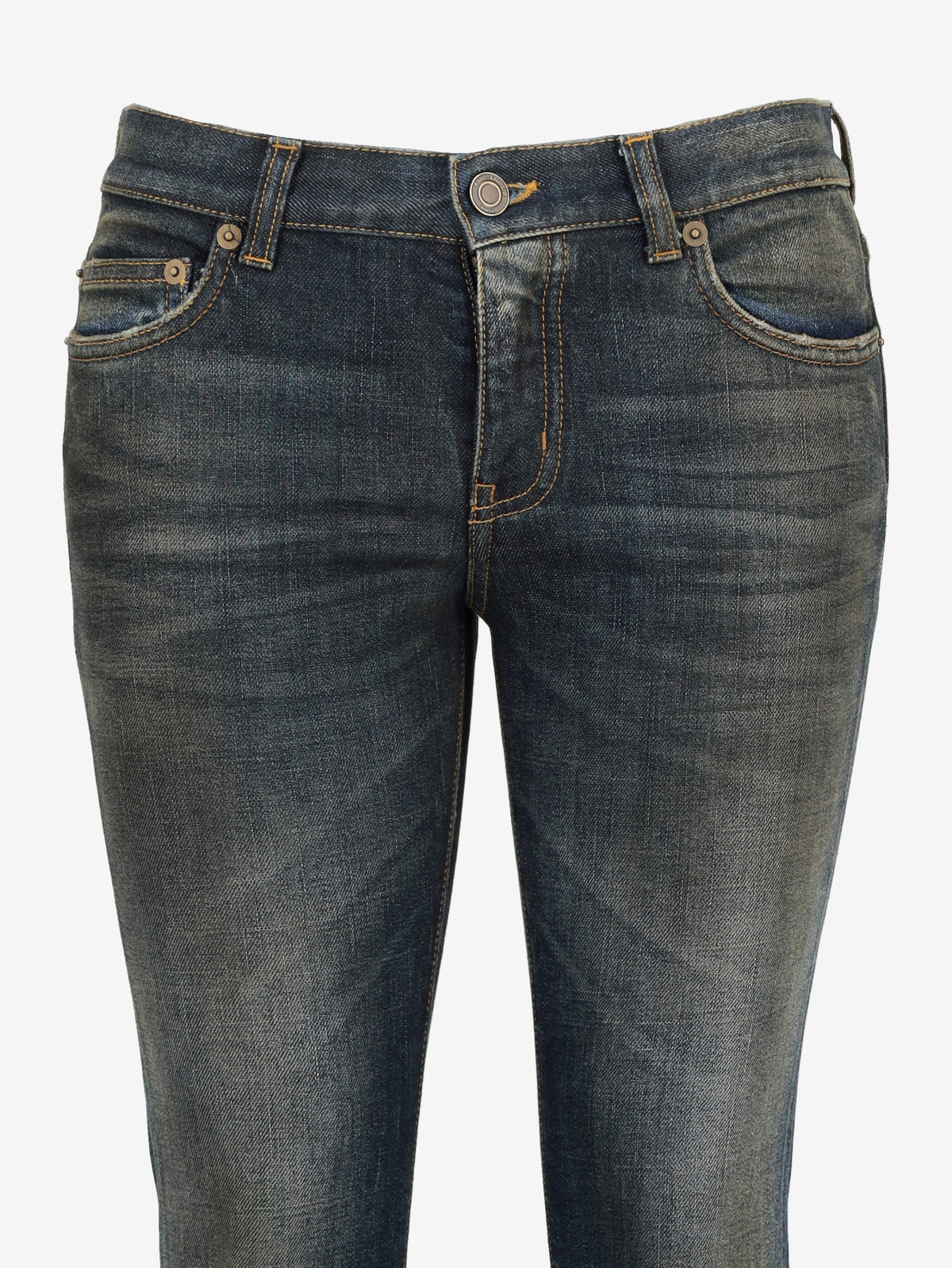 Saint Laurent Low-Waist Skinny Straight Jeans CVB23.4.3  Saint Laurent 