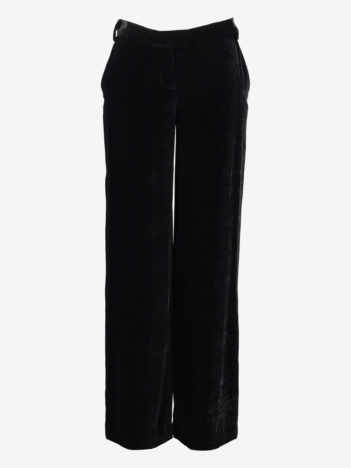 Salvatore Ferragamo Velvet-Effect Wide-Leg Trousers CVM26.8.6  Salvatore Ferragamo 