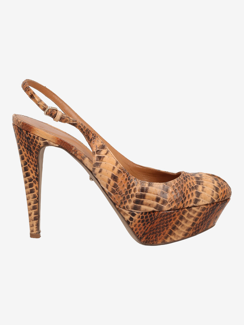 Sergio Rossi Python-Effect Platform Heels W6826.1  Sergio Rossi 