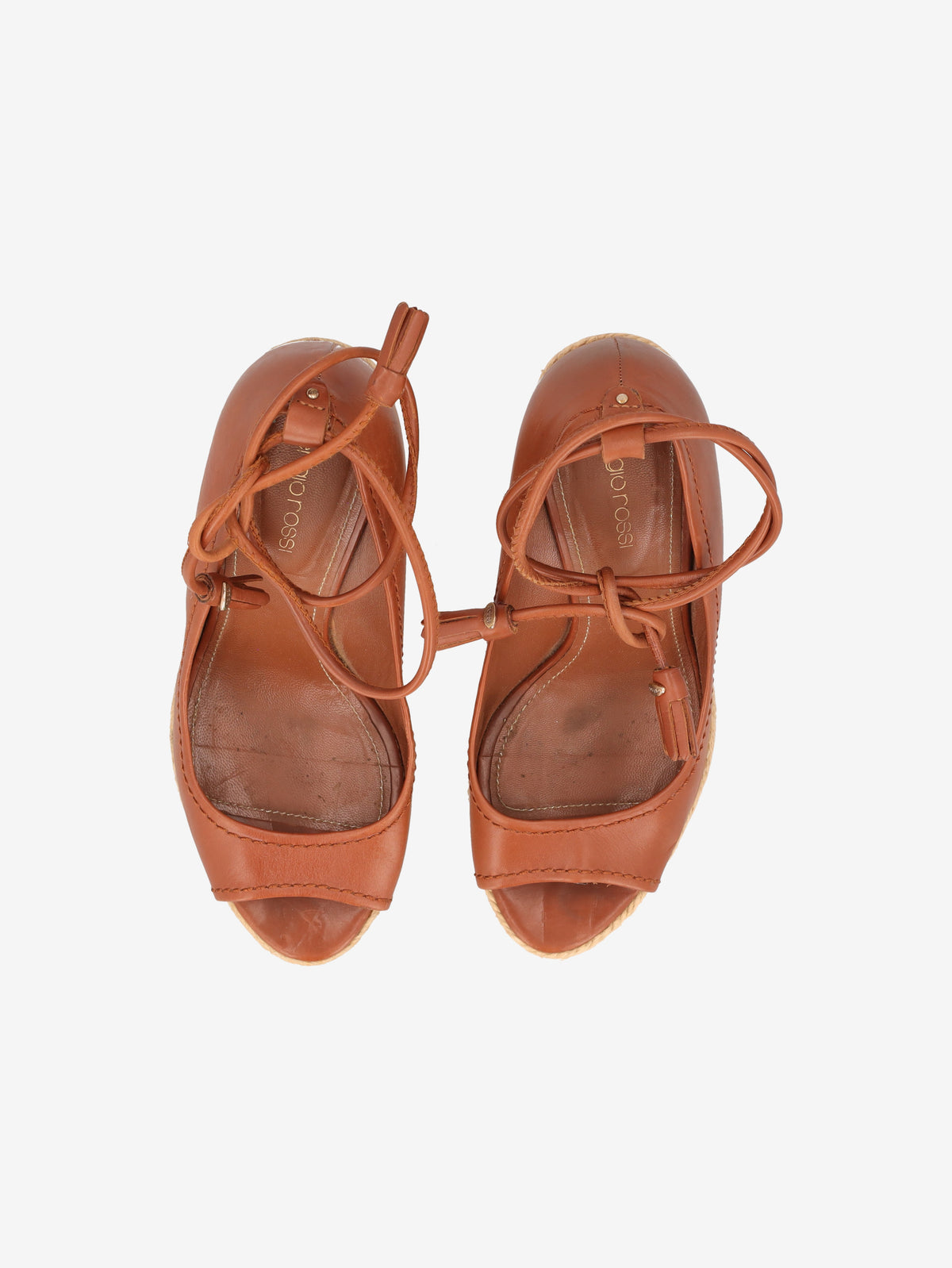 Sergio Rossi Leather Espadrille Wedge Sandals W6826.4  Sergio Rossi 