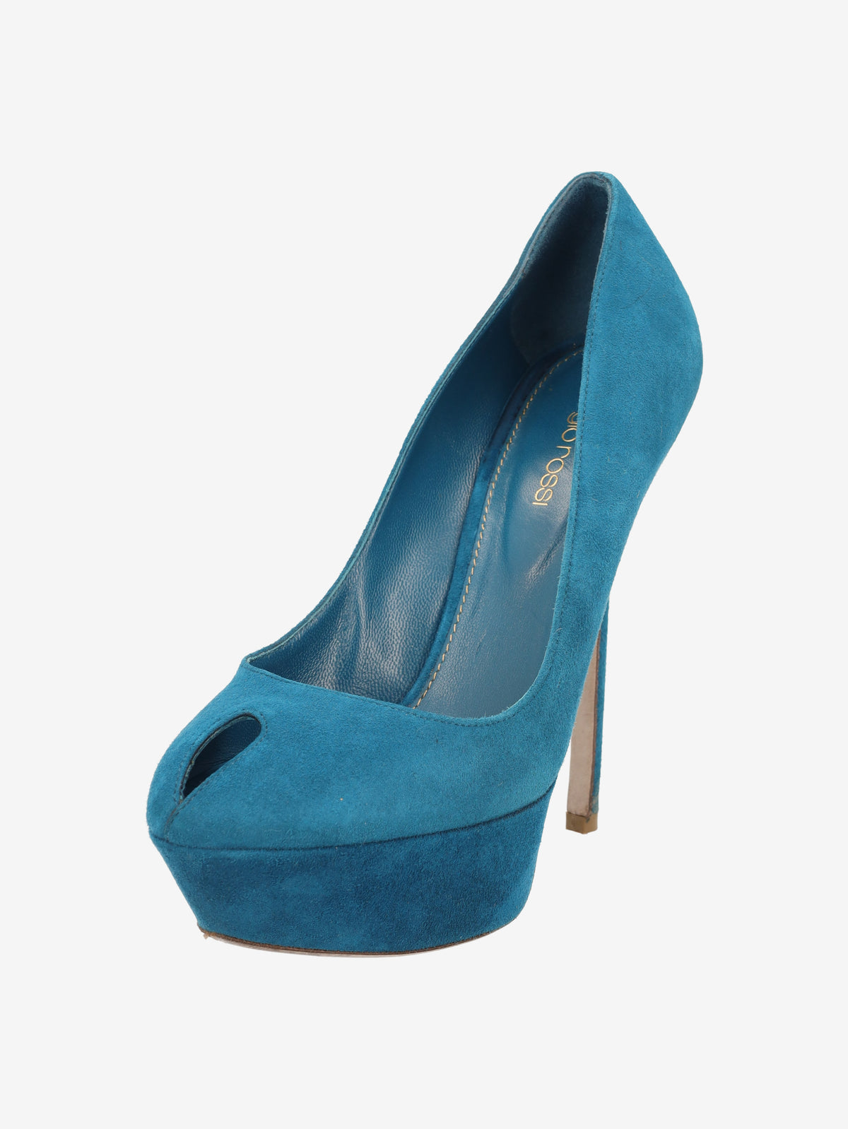 Sergio Rossi Teal Suede Platform Pumps W6826.5  Sergio Rossi 