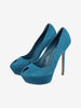Sergio Rossi Teal Suede Platform Pumps W6826.5  Sergio Rossi 