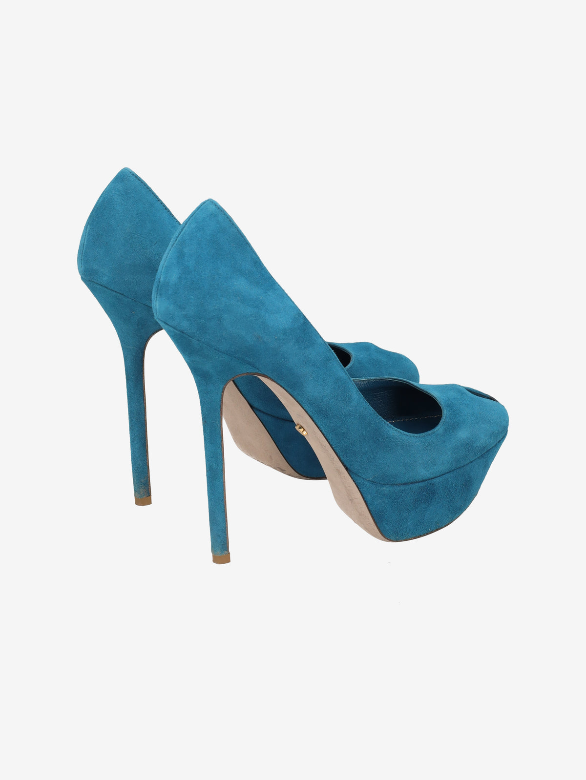 Sergio Rossi Teal Suede Platform Pumps W6826.5  Sergio Rossi 