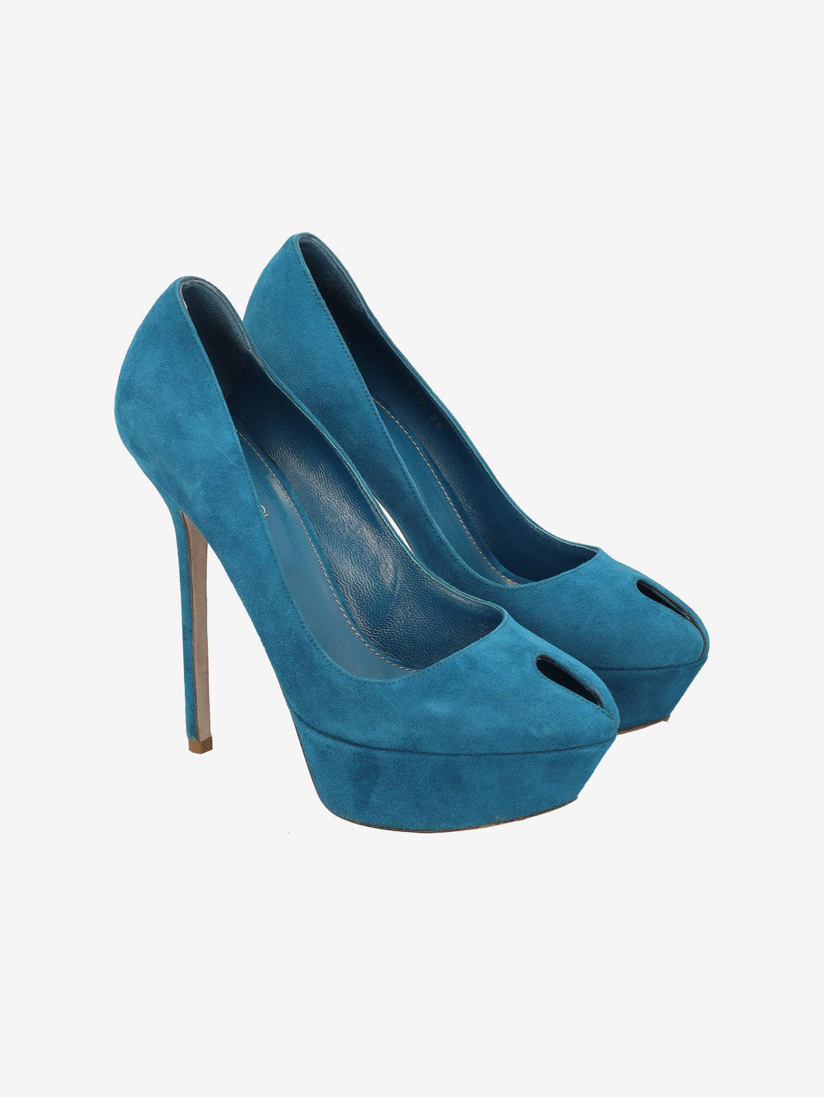 Sergio Rossi Teal Suede Platform Pumps W6826.5  Sergio Rossi 