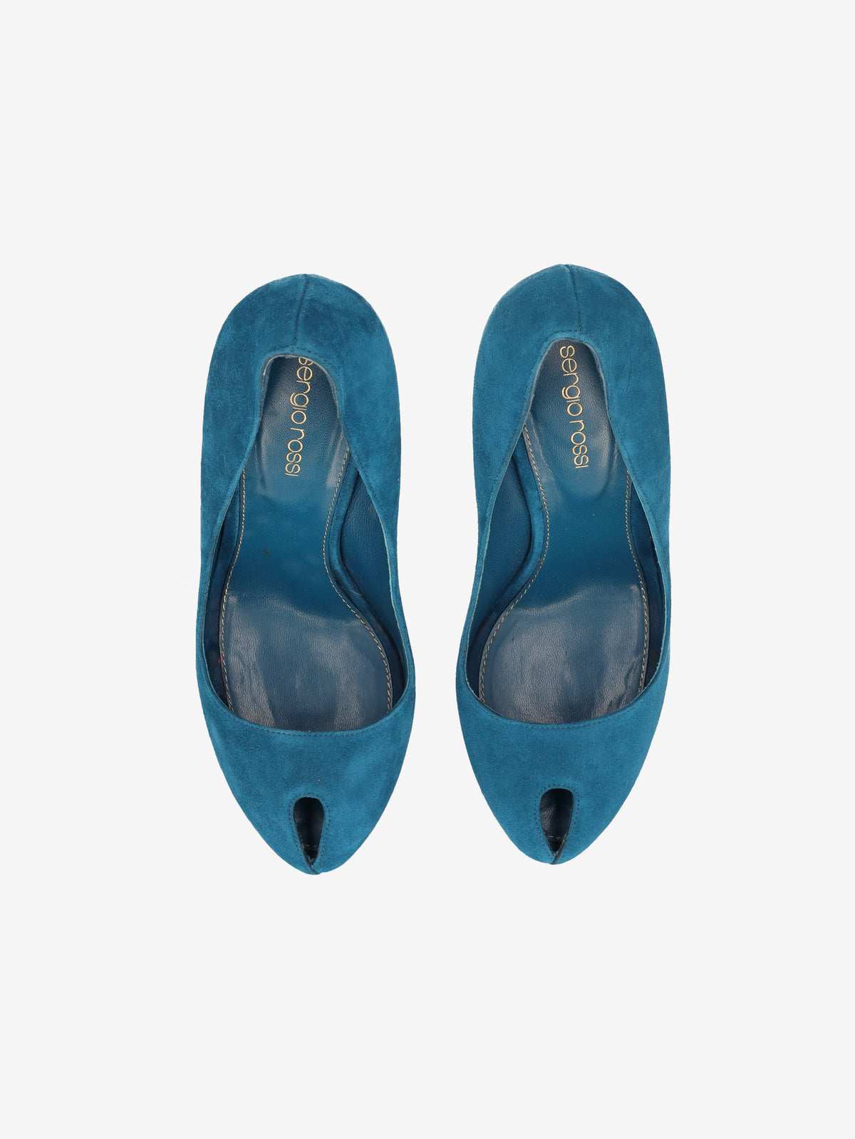 Sergio Rossi Teal Suede Platform Pumps W6826.5  Sergio Rossi 