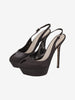 Sergio Rossi Black Satin Platform Pumps W6826.6  Sergio Rossi 