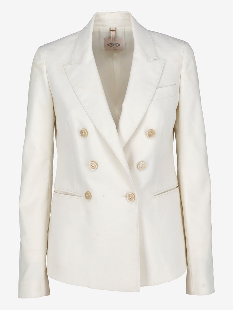 Tod's Double-Breasted White Blazer B23626.2  Tod's 